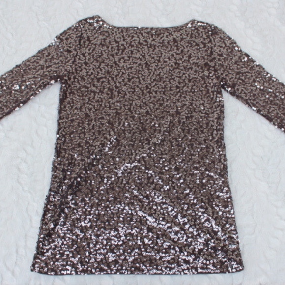 J CREW GRAY SEQUIN HALF SLEEVE TOP BOAT NECK TEE - Picture 6 of 7